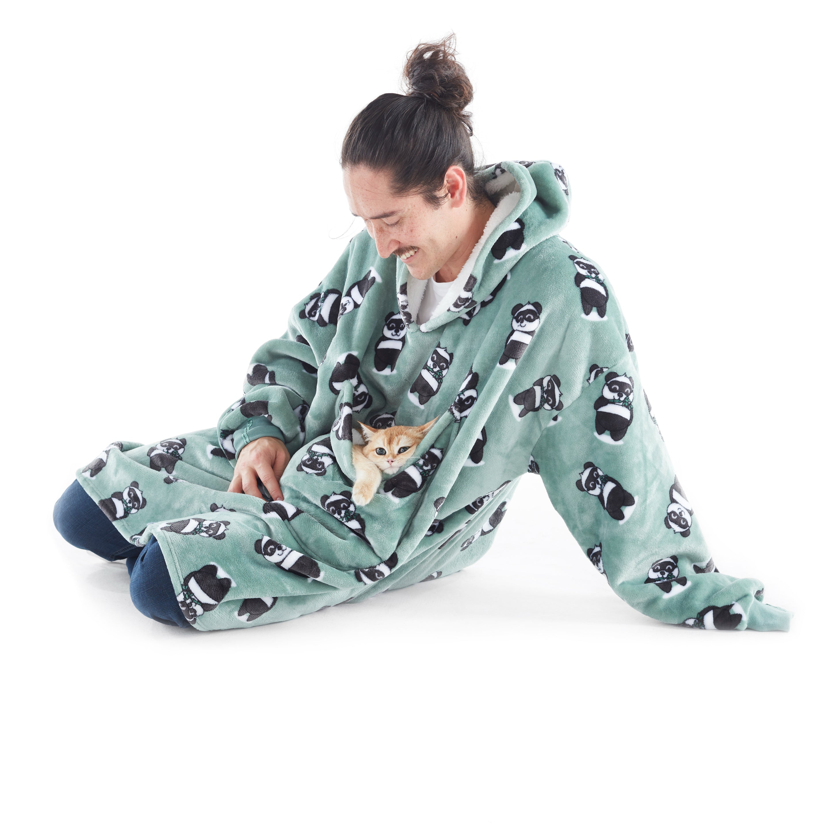 Cuddle Pocket Giant Hoodie Pand UH Sage Charlie s Pet