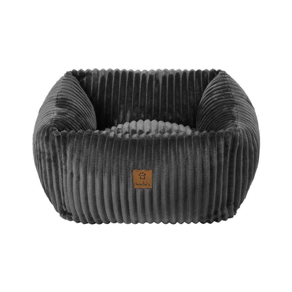 Calming Bobble Chenille Round Donut Pet Bed - Grey – Charlie's Pet